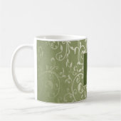 Green Elegant Blühe Monogram-Tasse Kaffeetasse (Links)