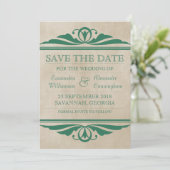 Green Elegant Deko Save the Date einladen (Stehend Vorderseite)