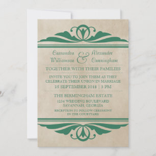 Green Elegant Deko Wedding Invite Einladung