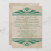 Green Elegant Deko Wedding Invite Einladung (Vorne/Hinten)