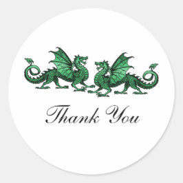 Green Elegant Dragons Danke Stickers