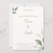 Green Elegant Florant Save the Date Weeding Einladung (Vorderseite)