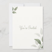 Green Elegant Florant Save the Date Weeding Einladung (Rückseite)