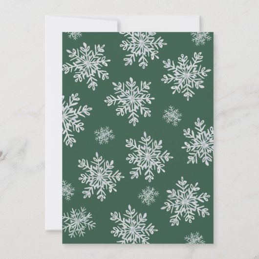 Green Elegant Frohe Weihnachts Snowflake Card (Rückseite)