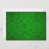 Green Elegant Gold Foil Ganesha Indian Damask Einladung (Rückseite)