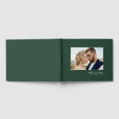Green Elegant Modern Simple Script Foto Wedding Gästebuch (Voll)