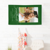Green Elegant Script Abschluss Foto Party Banner (Insitu)