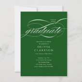 Green Elegant Script Foto Graduation Party Einladung (Vorderseite)
