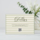 Green Elegant Timeless Wedding QR code Details Begleitkarte (Stehend Vorderseite)