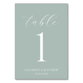 Green Elegant Wedding Tischnummer