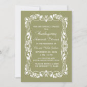Green Elegante Border Erntedank laden ein Einladung (Vorderseite)