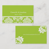 Green Elegante Damask Business Card Visitenkarte (Vorne/Hinten)