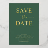Green Elegante Einfach Save the Date Minimalistisc Folieneinladung (Vorderseite)