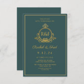 Green Elegante Golden Calligraphy Wedding (Vorne/Hinten)