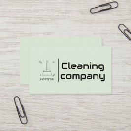Green Elegante Minimalistisch Cleaning Company Sim Visitenkarte