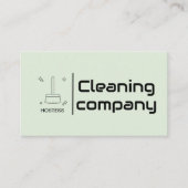 Green Elegante Minimalistisch Cleaning Company Sim Visitenkarte (Vorderseite)