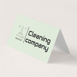 Green Elegante Minimalistisch Cleaning Company Sim Visitenkarten
