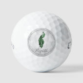 Green Elegante Peacock Golf Balls Golfball (Vorderseite)