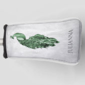 Green Elegante Peacock Golf Head Cover Golf Headcover (Vorderseite)
