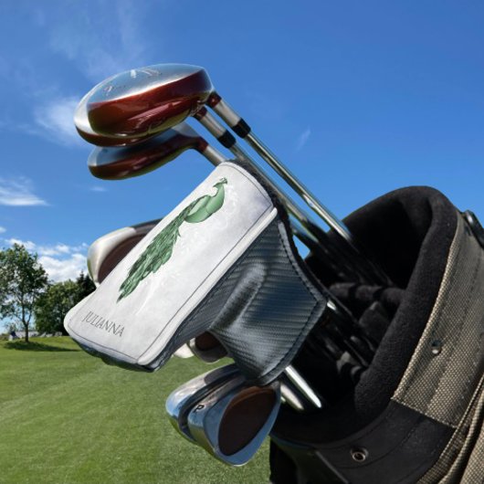 Green Elegante Peacock Golf Head Cover Golf Headcover