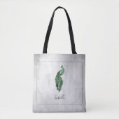 Green Elegante Pfau Personalisiert Tote Bag Tasche (Vorderseite)