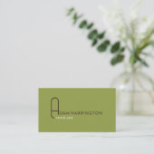 Green | Elegante Standard QR Code Business Card Visitenkarte (Stehend Vorderseite)