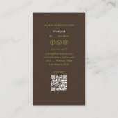 Green | Elegante Standard QR Code Business Card Visitenkarte (Rückseite)