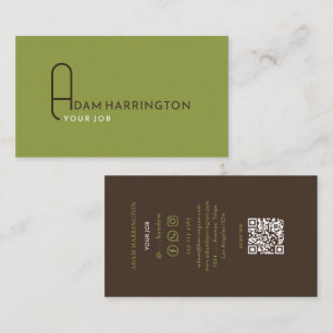 Green Elegante Standard QR Code Business Card Visitenkarte