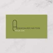 Green | Elegante Standard QR Code Business Card Visitenkarte (Vorderseite)