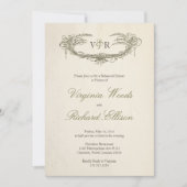 Green Elegante Vintag Geblüht Probe Abendessen Einladung (Vorderseite)