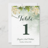 Green Elegante Wedding Tischnummer Card (Vorderseite)
