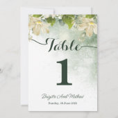 Green Elegante Wedding Tischnummer Card (Rückseite)