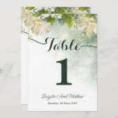 Green Elegante Wedding Tischnummer Card (Vorne/Hinten)