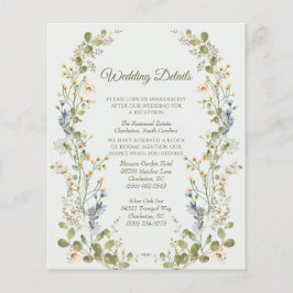 Green Elegante Wildblume Hochzeitkarte