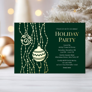 Green Elegantes Weihnachts-Party Corporate Holiday Folieneinladung
