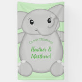 Green Elephant Baby Dusche Banner (Vertikal)