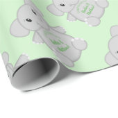 Green Elephant Baby Dusche Geschenkpapier (Rolleneckpunkt)