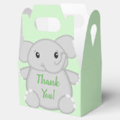 Green Elephant Baby Dusche Geschenkschachtel (Geöffnet)