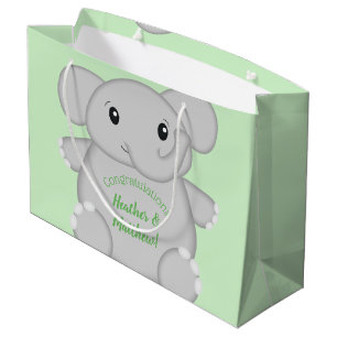 Green Elephant Baby Dusche Große Geschenktüte