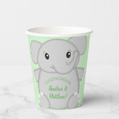 Green Elephant Baby Dusche Pappbecher (Vorderseite)