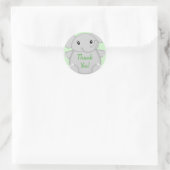 Green Elephant Baby Dusche Runder Aufkleber (Tasche)