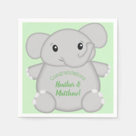Green Elephant Baby Dusche Serviette