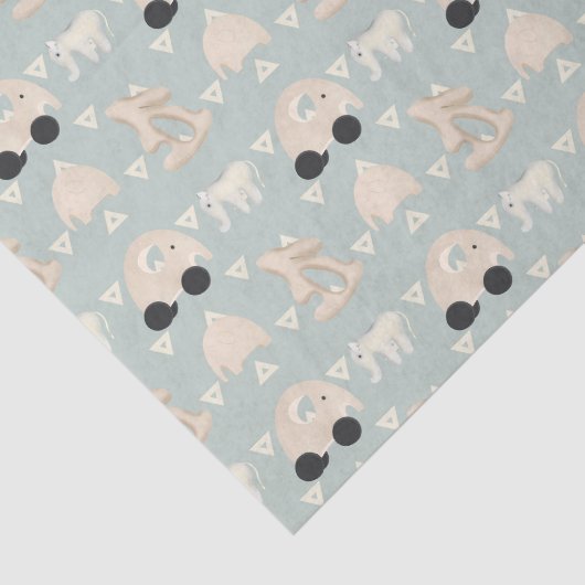 Green Elephant Baby Pattern Seidenpapier (Ausschnitt)