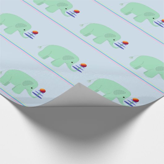 Green Elephant Balancing Act Geschenkpapier (Ecke)