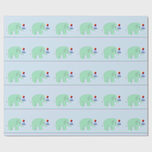 Green Elephant Balancing Act Geschenkpapier (Flach)