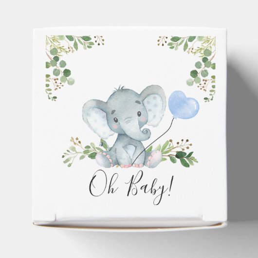 Green Elephant Balloon Baby Shower Fevor Box Geschenkschachtel (Oben)