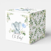 Green Elephant Balloon Baby Shower Fevor Box Geschenkschachtel (Rückseite)