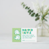 Green Elephant Diaper Raffle Ticket Begleitkarte (Stehend Vorderseite)