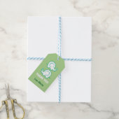 Green Elephant Gift Tag Geschenkanhänger (Mit Garn)