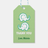 Green Elephant Gift Tag Geschenkanhänger (Vorderseite)